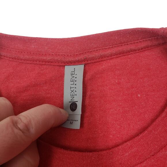 Next Level Apparel T Shirt Women Medium Paper Airplane Red Short Sleeve Tee Top - Picture 9 of 11